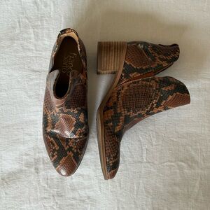 Franco Sarto Faux Brown Snakeskin Boots